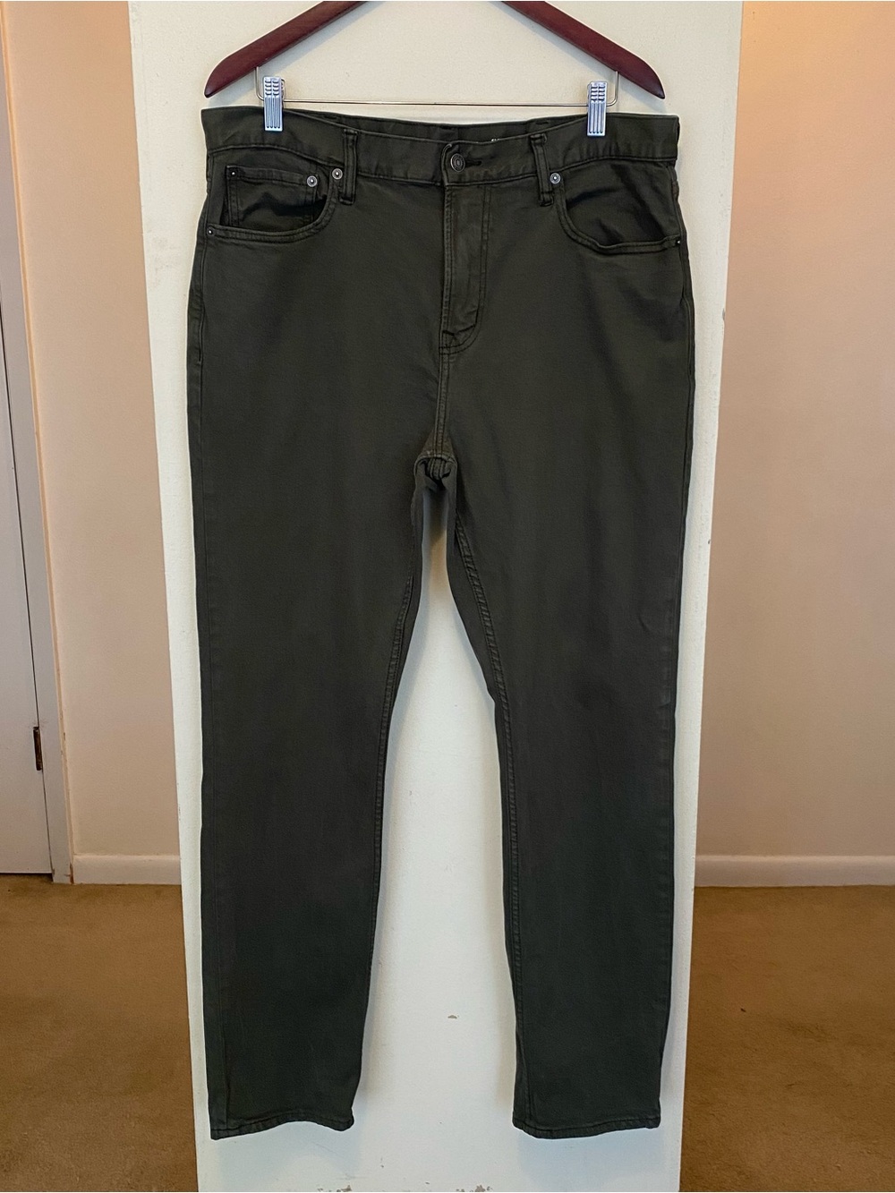 Old Navy Men's 38 x 32 Slim Built in Flex Green Chino Pants Stretch Cotton